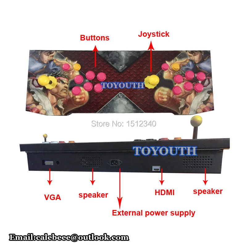 Pandora Box 4S 815 игр в 1 тонкая Акриловая поверхность 2P джойстик FightStick Аркада для