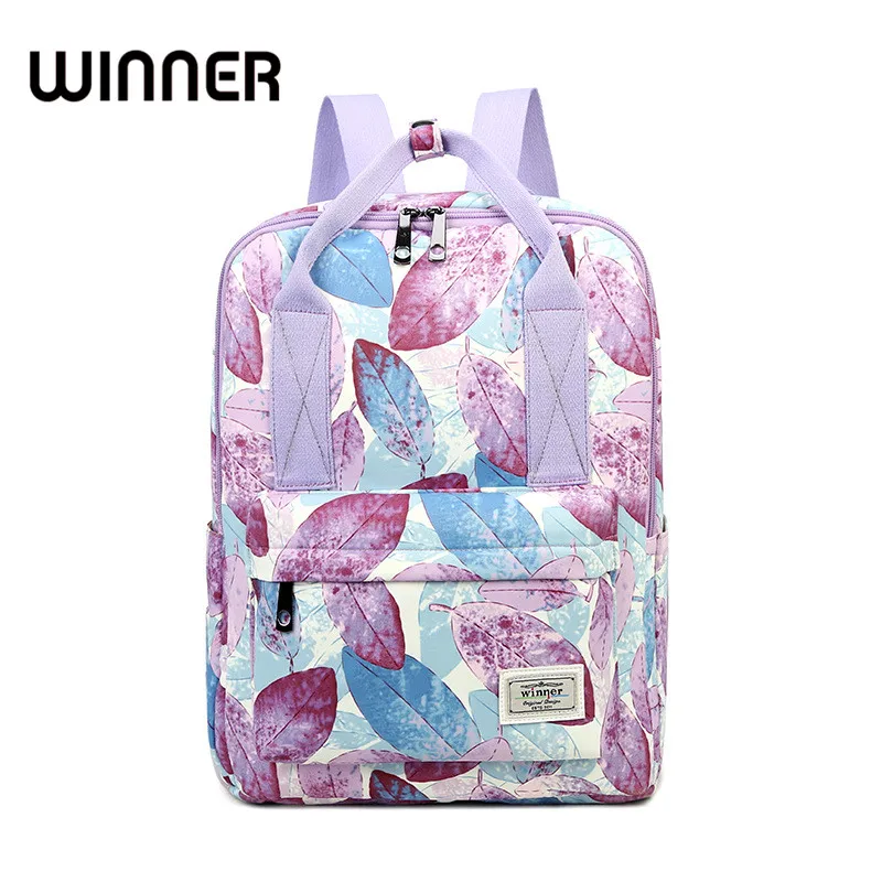 Победитель повседневное печать листьев узор женский плечо назад сумка модные