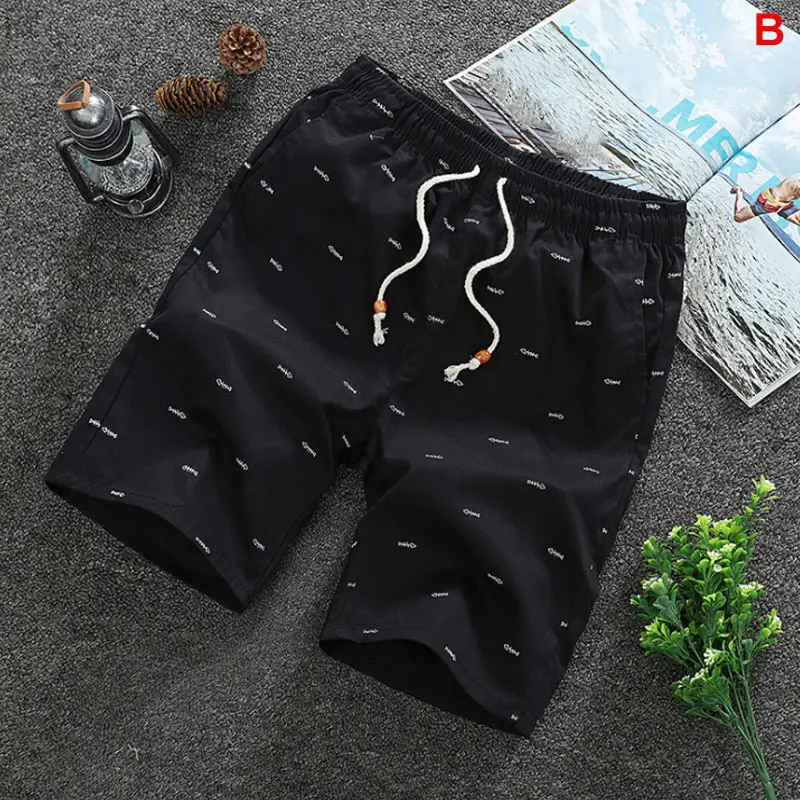 Black B Новые мужские шорты, одноцветные, дышащие, облегающие, средняя талия, короткие штаны для лета m99 - Цвет: Black B