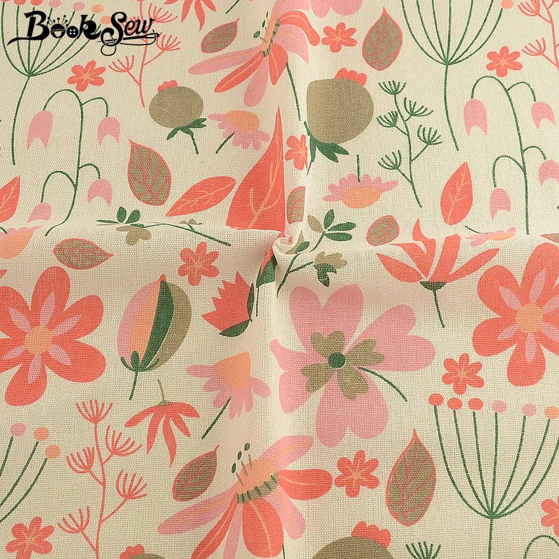 Booksew розовая африканская анкарская хлопковая льняная ткань цветочная сделай сам