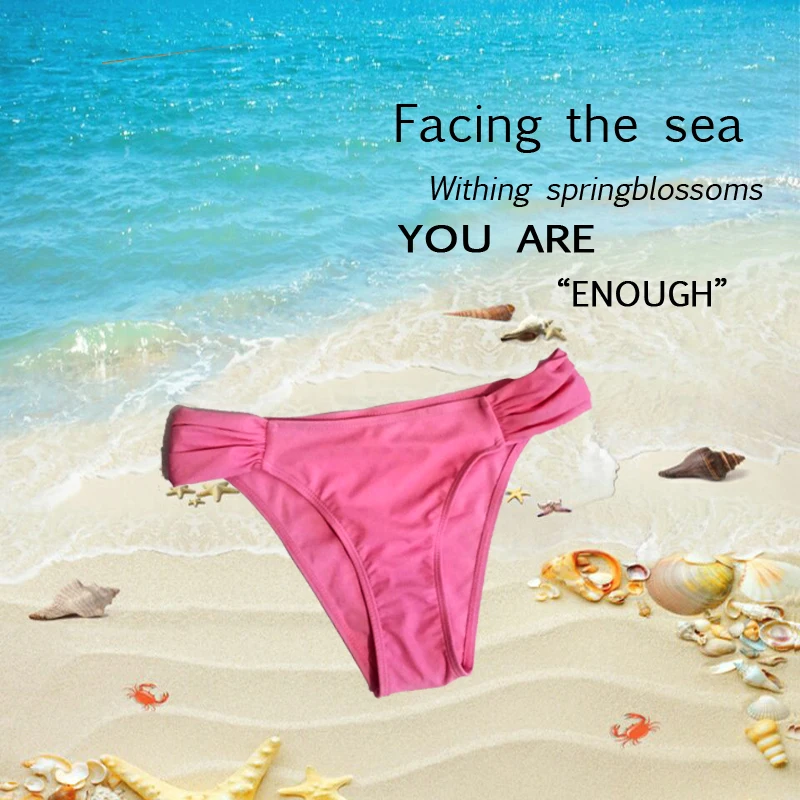 Лето 2017 новинка одноцветные розовые сексуальные женские плавки короткие шорты