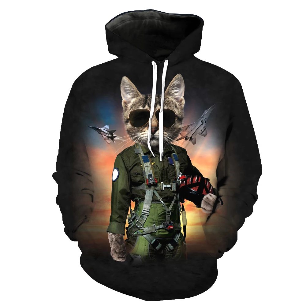 

2019 New Fashion Sweatshirt Men / Women 3d Hoodies Print lovely cat cool animal pattern Slim Unisex Slim Stylish Hooded Hoodies