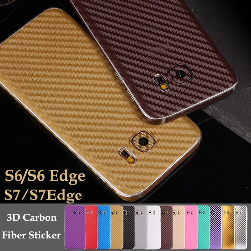 Yojock Phone Sticker For Samsung Galaxy S6 edge 3D Carbon Fiber Full Body Back Film Case Cover Wrap Skin Coque |