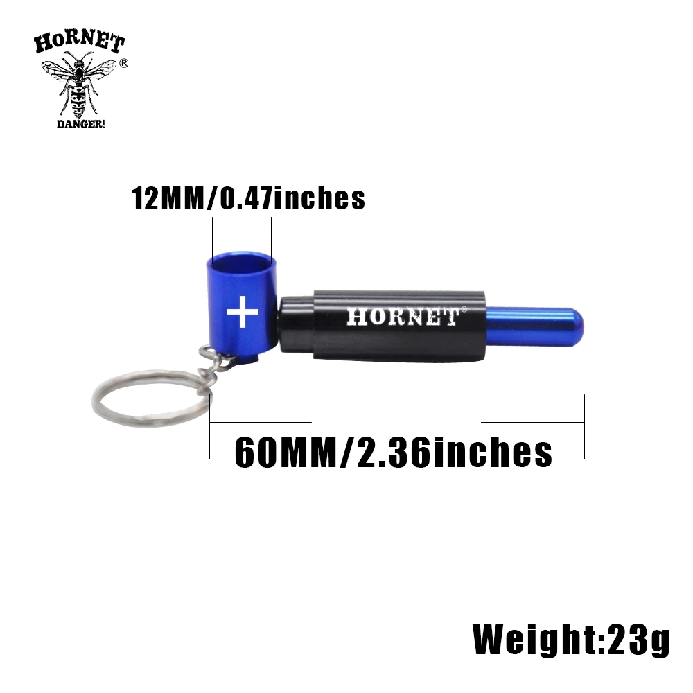 HORNET батарея стиль мини алюминиевая курительная трубка 60 мм Брелок Металл табака