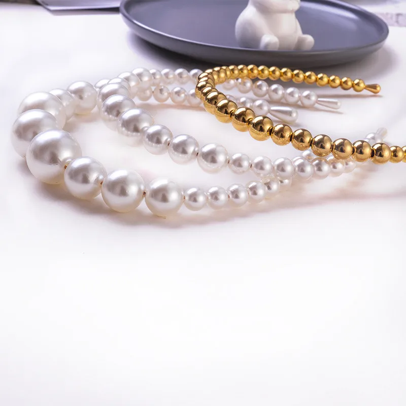

Free shipping Fashion girl's headbands vintage beads women's hairbands ins hair accessories headwear