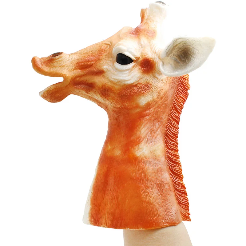 Giraffe Динозавр ручная кукла для рассказов тираннозавр голова рука кукла мягкая Нетоксичная фигурка игрушка для детей Реалистичная динозаврская модель подарок - Цвет: Giraffe