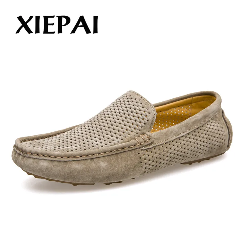 2019 Breathable Men Casual Shoes Suede Leather Loafers Size 38-44 Comfortable Slip-on Male Moccasins New Summer | Обувь
