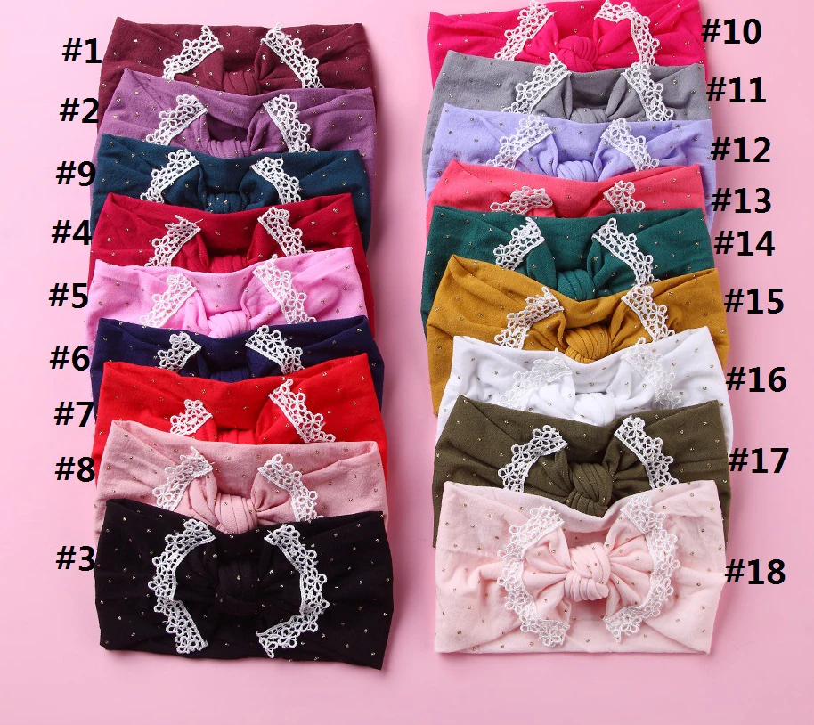 

Повязка на голову с бантом из нейлона в горошек, 30 шт./лот