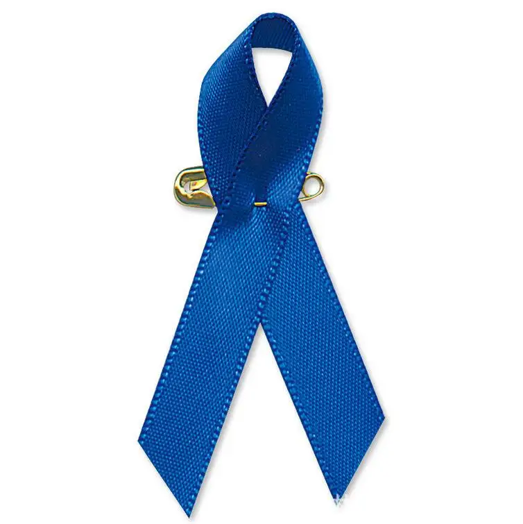 

DHL Free shipping Blue Satin Ribbon Awareness pin Child Abuse Awareness Blue Ribbon
