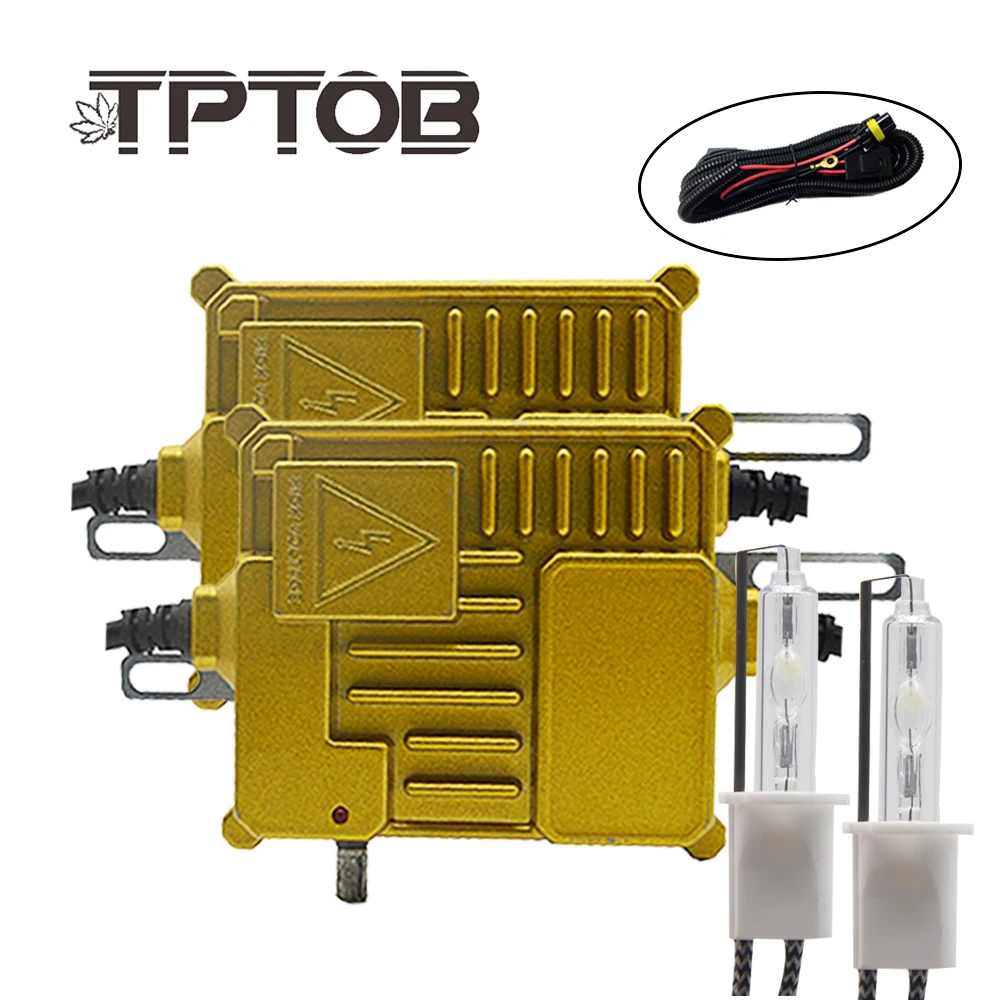 TPTOB 100W balast kiti HID Xenon ampul 12V H1 H3 H7 H11 9005 9006 6000k otomatik Xenon far lambası ayarlanabilir düğme ile