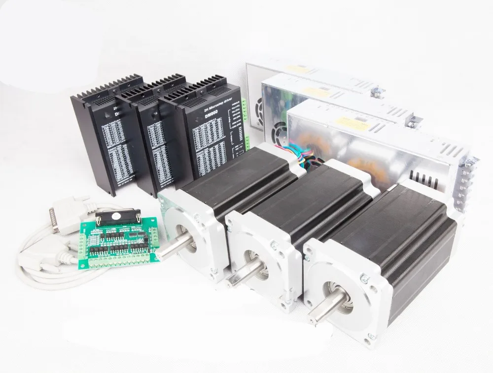 

Free Ship US&US Ship 3Axis Nema34 Stepper Motor 1600oz.in 151mm 3.5A&Stepper driver DM860A CNC kits High Torque Low Noise