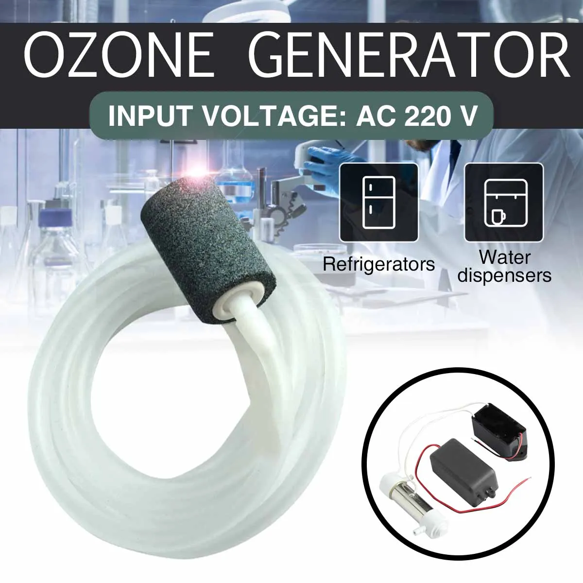 220V 500mg/hr Ozone Generator Tube DIY Water Air Sterilizer Ozonizer Purifiers