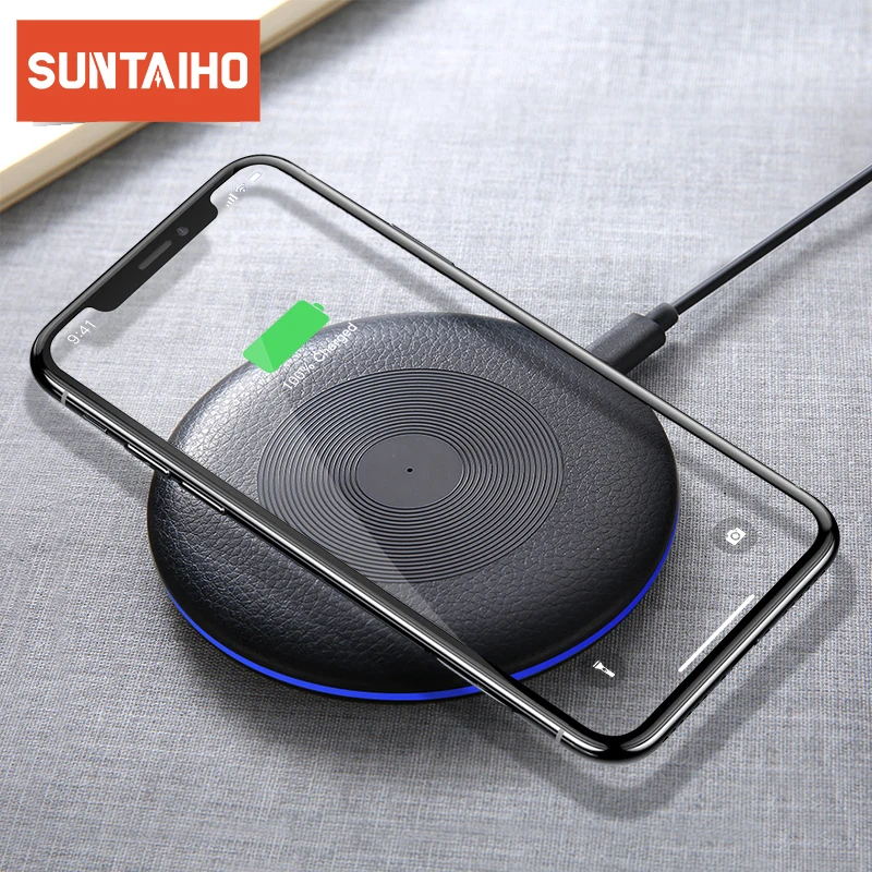 Беспроводное зарядное устройство Suntaiho Qi для Samsung Galaxy S10 + plus Xiaomi mi 9 10W USB быстрая