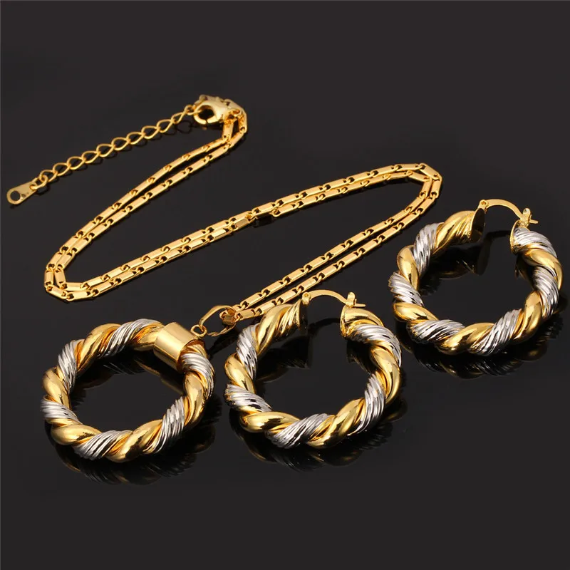 Серьги кольца с круглым кулоном для женщин два цвета|fashion jewelry set|jewelry setsjewelry sets fashion