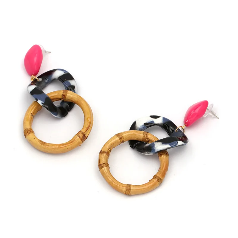 Новые дизайнерские модные разноцветные Круглые серьги подвески из смолы Bijoux