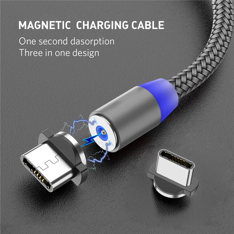 Магнитный USB-кабель R-Line1 светодиодный для Samsung Xiaomi Huawei LG | Мобильные телефоны и