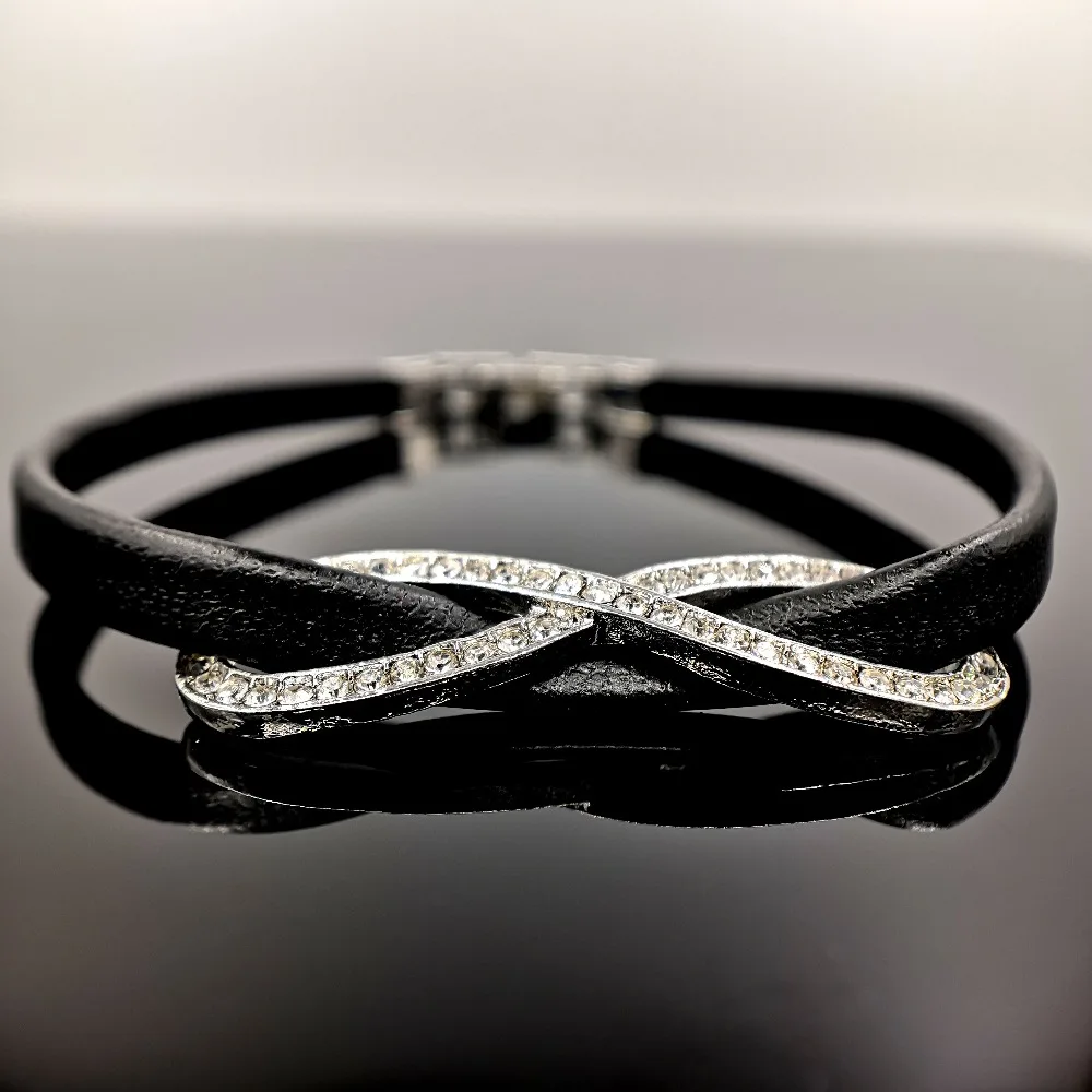 Кожа pu Бесконечность браслет веревка из полиуретана дешевые браслеты ювелирные