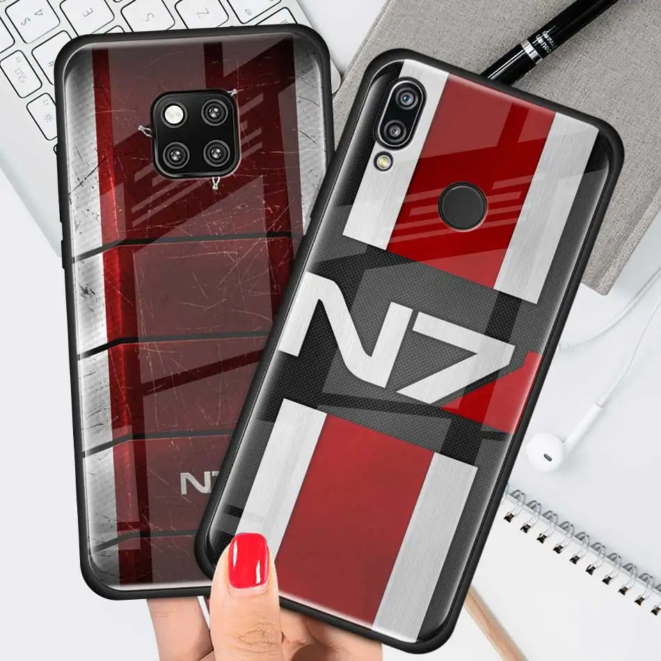 Чехол из закаленного стекла N7 Mass Effect для huawei P30 Pro P10 P20 P30 Lite mate 10 20 Pro Honor 20 Pro 8X чехол s