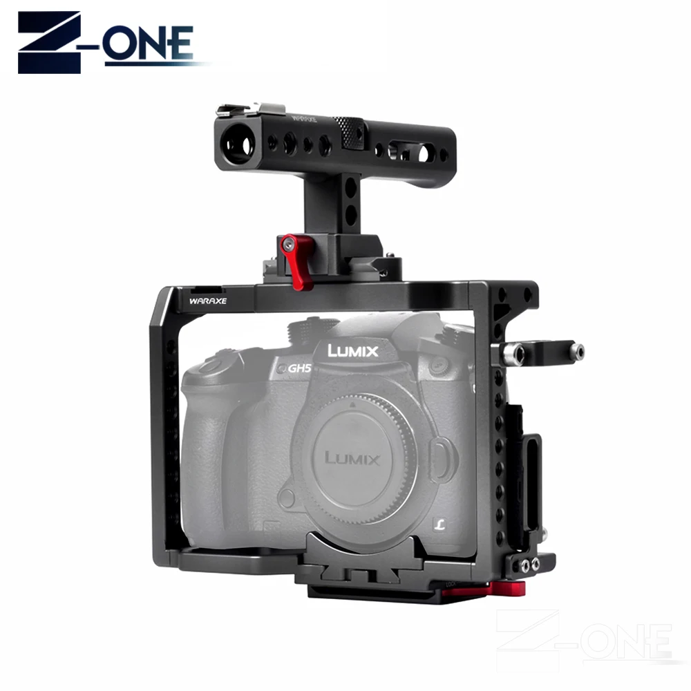 WARAXE GH5 комплект клетка для камеры Panasonic GH4 с ручкой натовского рельса и 1/4 &quotи 3/8&quot