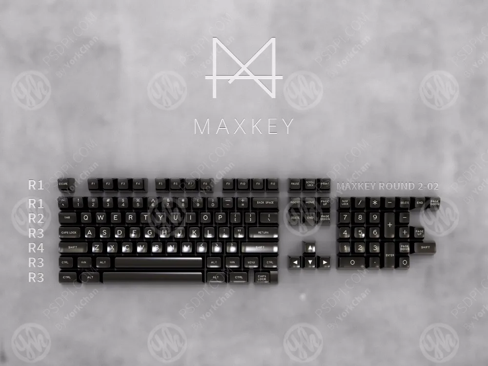 MAXKEY Black SA Double shot ABS игровая клавиатура с 127 клавишами для механической