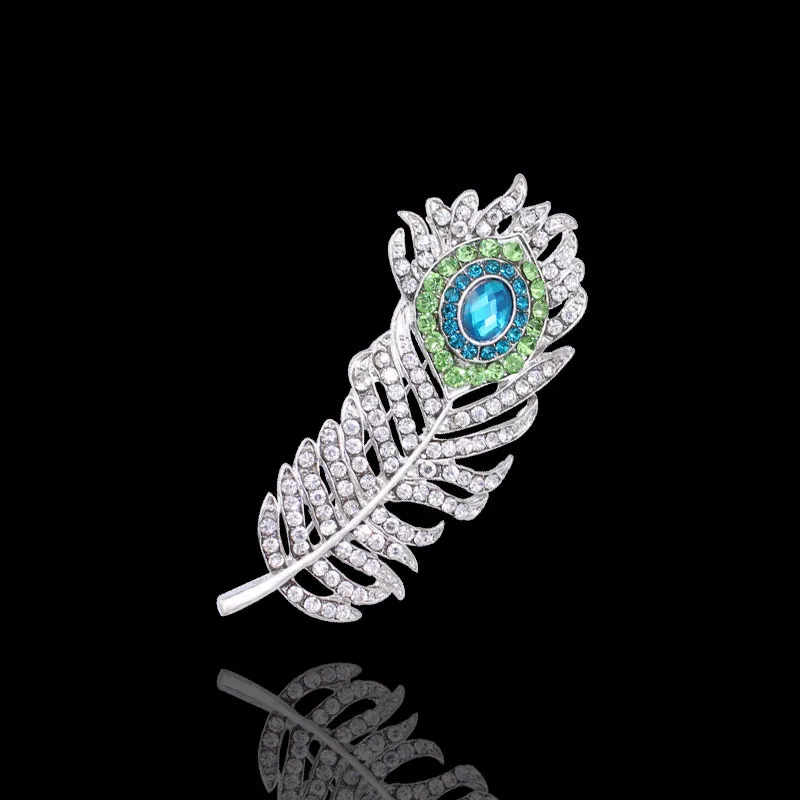 Новая мода горячая распродажа Прозрачный Кристалл перо павлина элегантная