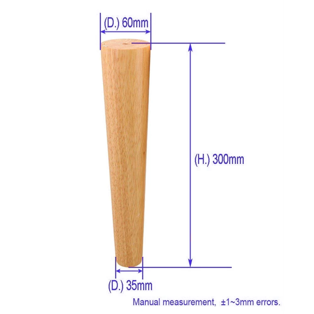 300x58x38mm 4 шт. дубовая древесина 300x58x38 мм мебельные ножки шкафа ножки стола ножки для дивана с железными прокладками прокладки винты - Цвет: 300x58x38mm