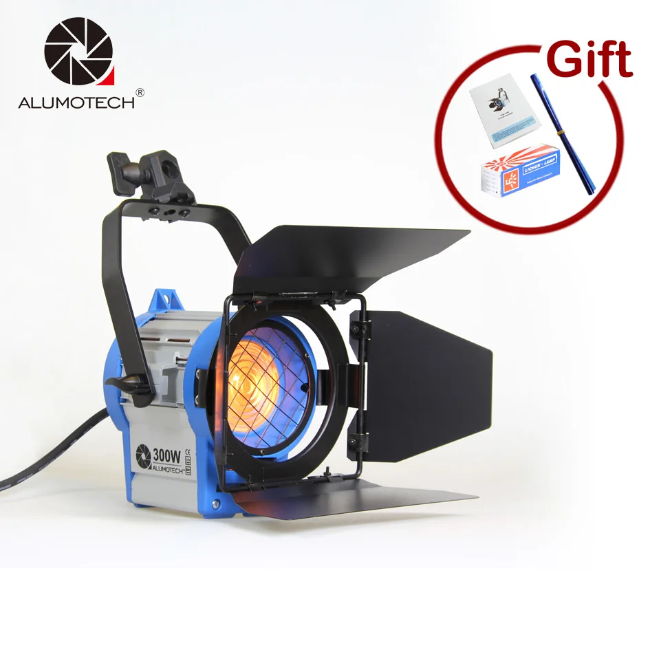 ALUMOTECH Fresnel Tungsten 300W фототехника студийное видео Освещение для камеры Совместимо +