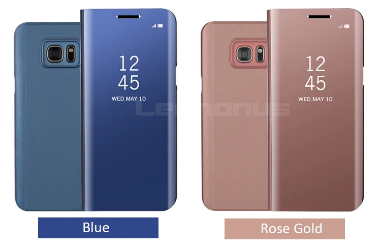 Чехол Leanonus с подставкой для samsung Galaxy S6, S6Edge, S7, S7 Edge, умный чехол для просмотра, прозрачный зеркальный чехол с откидной крышкой