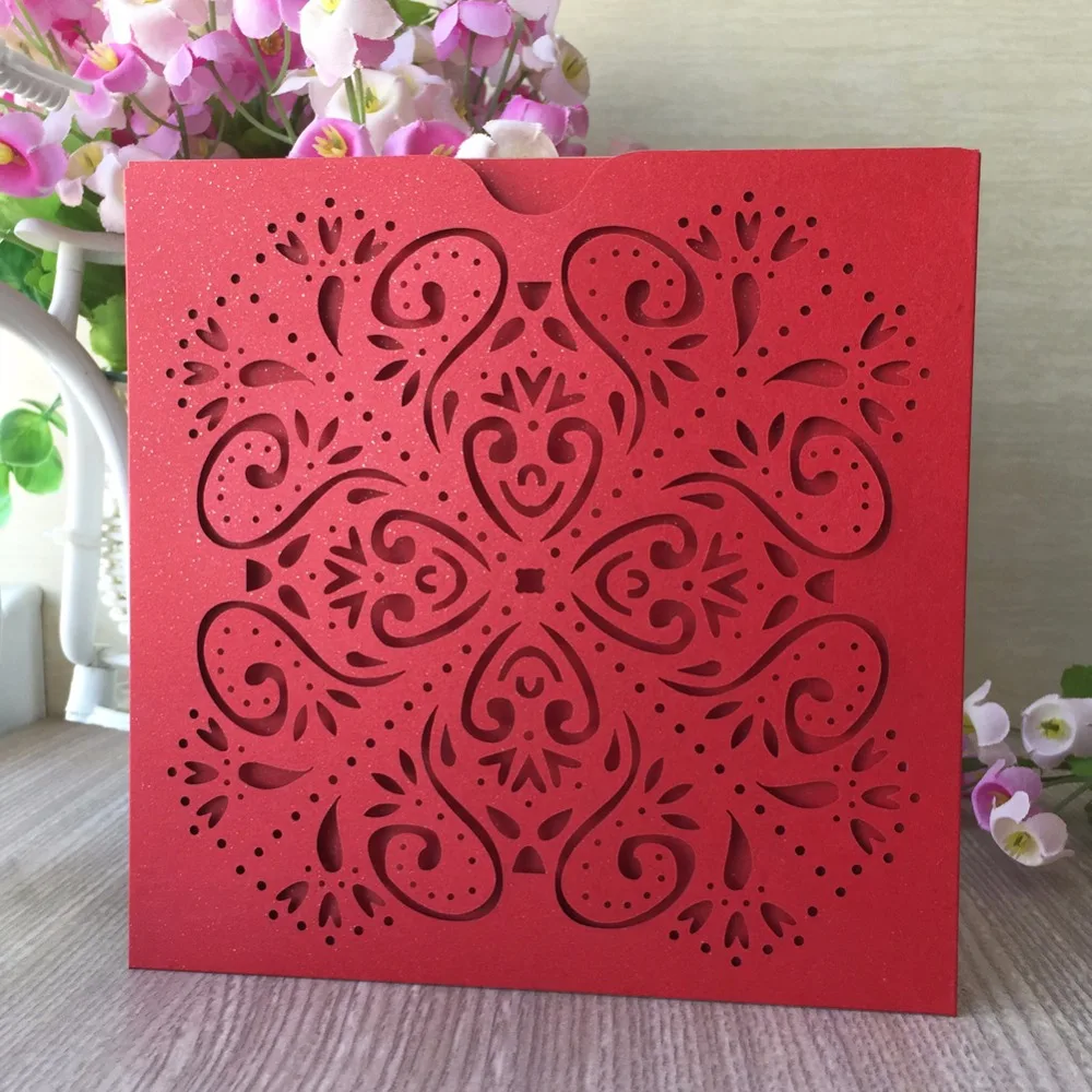 

35pcs Laser Cut Invitation Card Romantic Wedding Invitations Event&Party Supplies Gift Card Greeting Blessing Card