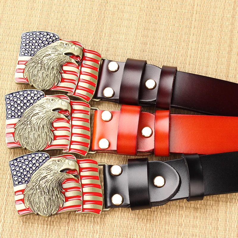 

The American flag eagle embossed leather belt buckle leather eagle pattern