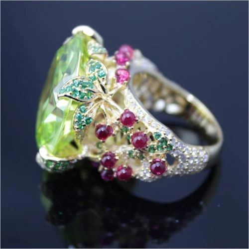 Ювелирные изделия Anillos Qi Xuan_Fashion Jewelry_Customized Green Stone роскошные кольца_ S925 Твердые серебряные кольца_ завод прямые продажи