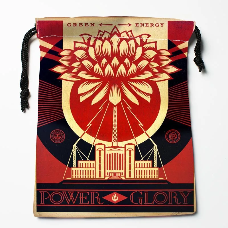 Новое поступление сумки на шнурке Shepard Fairey с принтом заказ для хранения размер 18x22