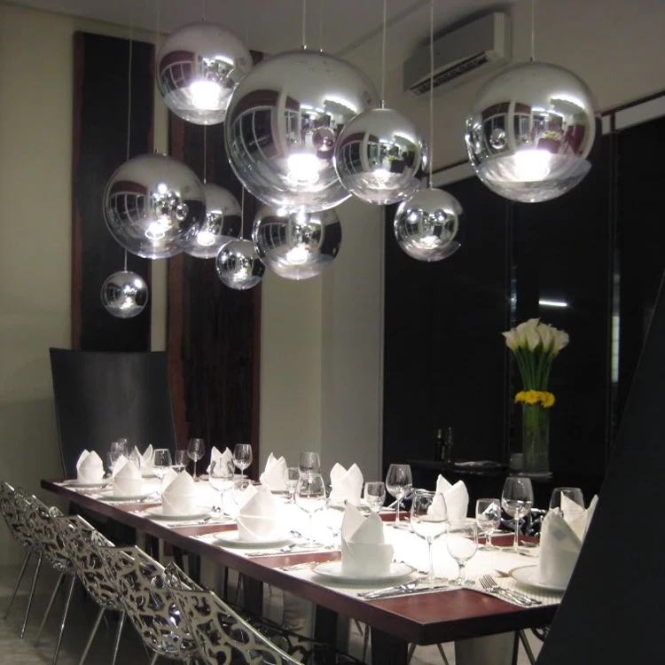 

HAIXIANG Modern Dining Room Glass Plating Lightgs LED Pendant Light Kitchen Island Ceiling Lamp Chrome Lighting Bedroom Lamps