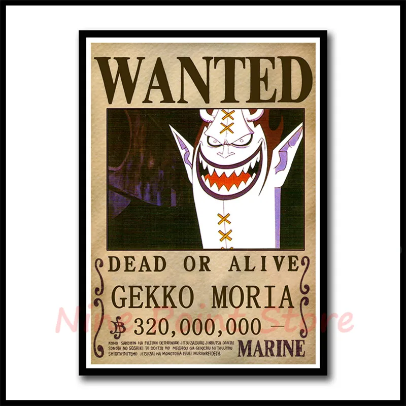 ONE PIECE WANTED плакаты Луффи Зоро Санджи нами мелованная бумага постеры для украшения дома Бумага для рисования украшения спальни бескаркасные
