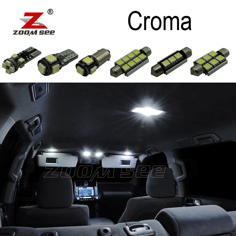 

11pcs 100% Error Free Auto LED bulbs For 2005-2011 Fiat Croma 194 interior LED dome lamp map reading trunk light kit