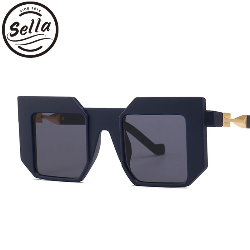 Sella модные для мужчин женщин Уникальный Квадратный матовая рама солнцезащитные