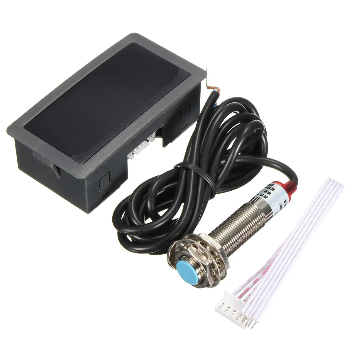 Цифровой Зеленый светодиодный Тахометр 4 шт. измеритель скорости + датчик