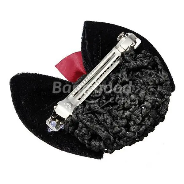 DreamClub Crystal Grosgrain Bow Bowknot Barrette Hair Clip Snood Net | Детская одежда и обувь