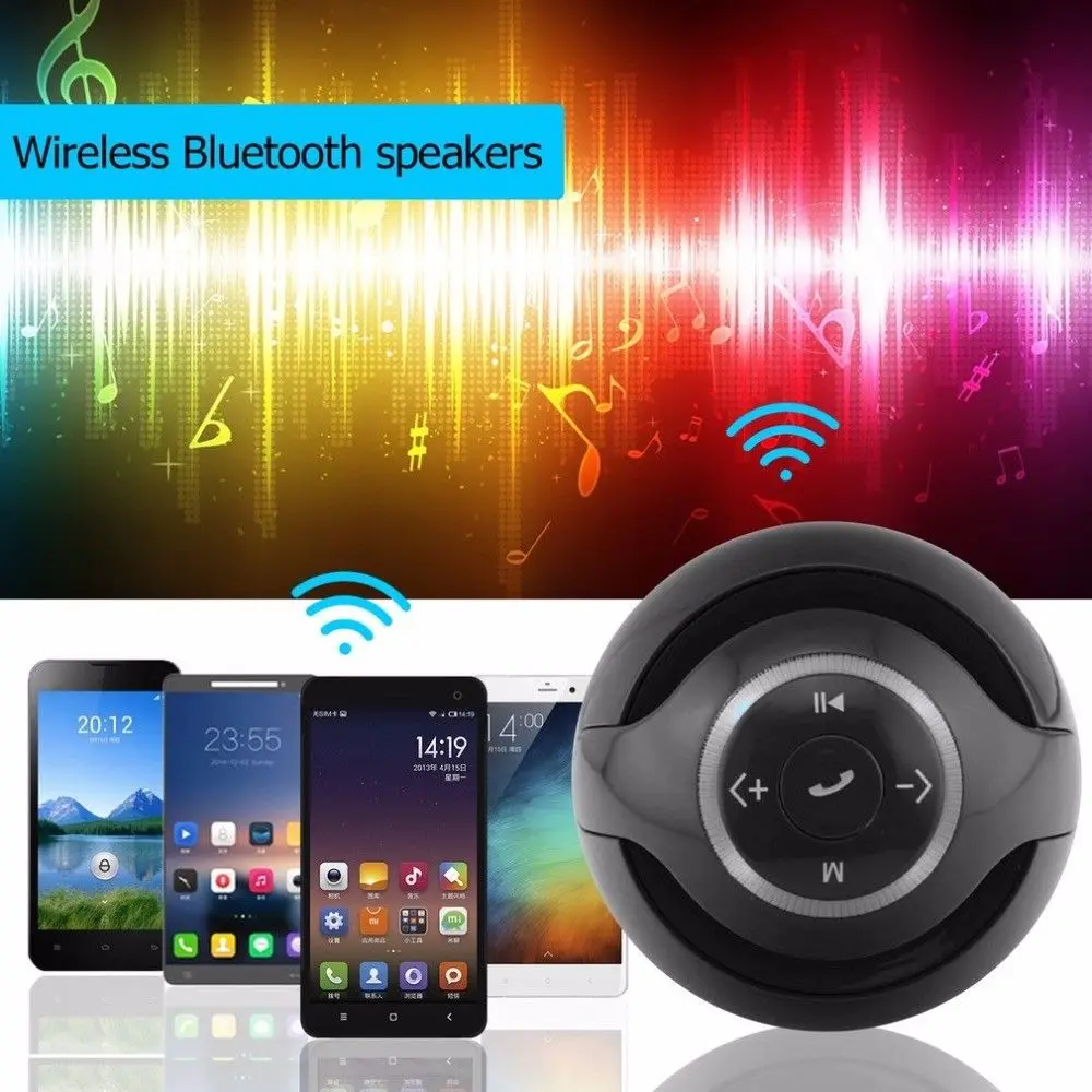 Портативный круглый беспроводной динамик Heaton Bluetooth V3.0 + TF-карта супер бас FM