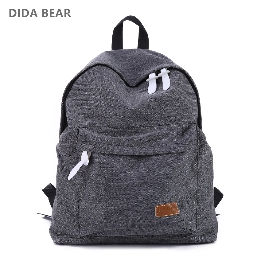 DIDA BEAR 2017 Марка Холст Мужчины Женщины рюкзак колледж высокой средней школы сумки