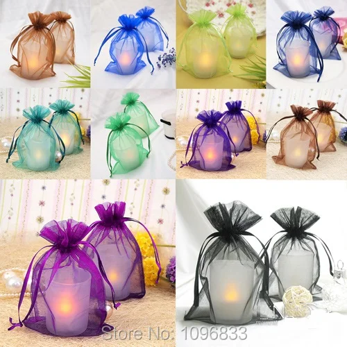 

Organza Drawstring Sack Fluorescent Green Color size 10X15CM, Cosmetic Sample Wedding Candy Gift Packaging Pouch, 100 Pieces/Lot