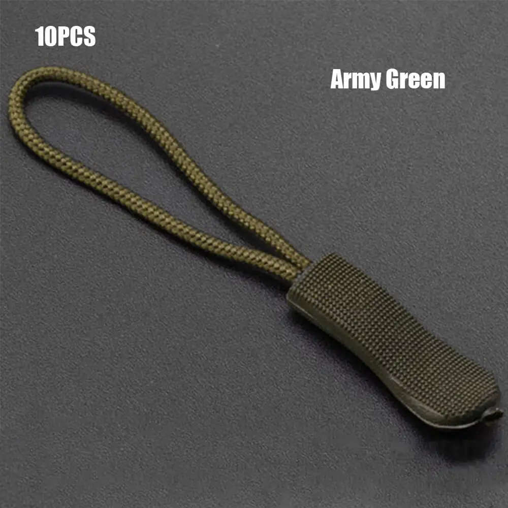Army Green 10 шт., сменный зажим на застежке-молнии, фиксатор для веревок, застежка-молния, сумка для путешествий, чемодан, палатка, рюкзак - Цвет: Army Green