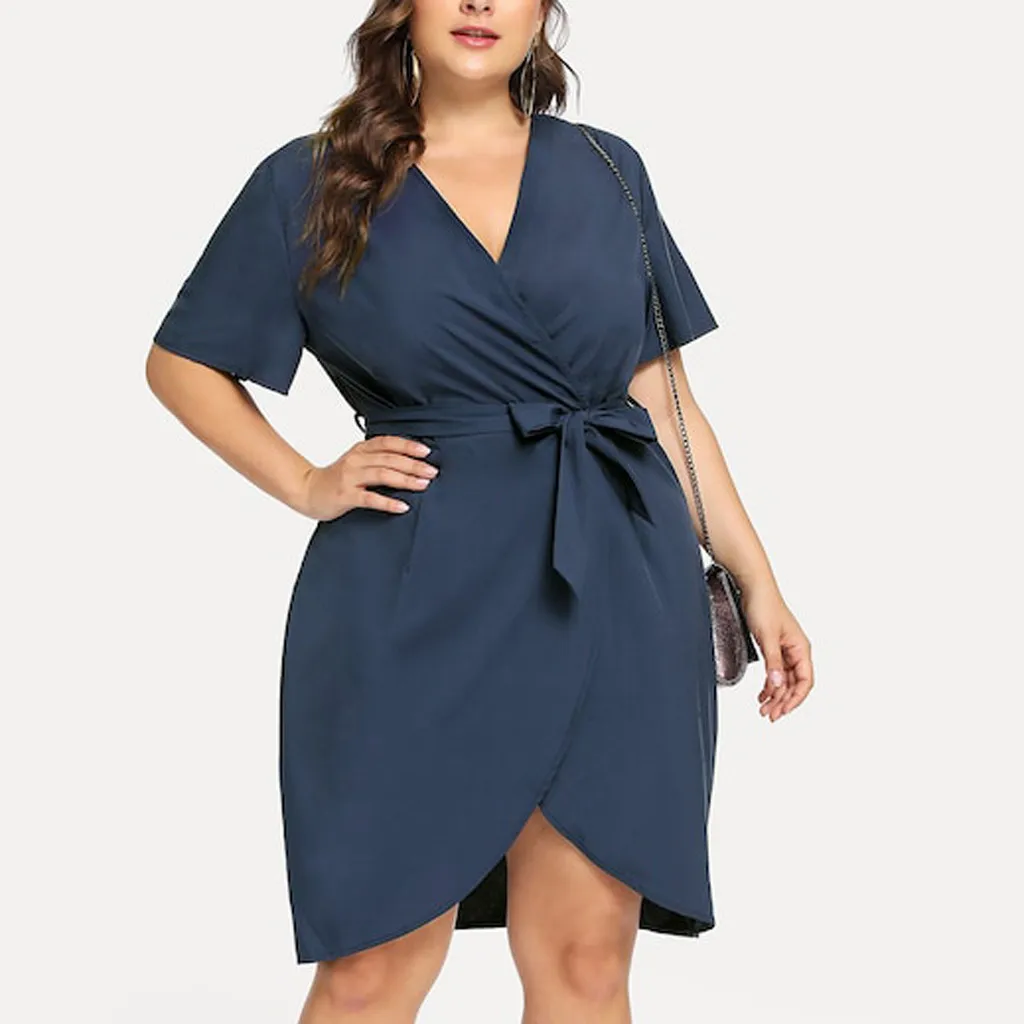 Женское платье 5XL, повседневное, элегантное, Бандажное, летнее, до колена, сексуальное, вечернее, вечернее, ночное платье, размера плюс, vestidos robe Femme 19A26