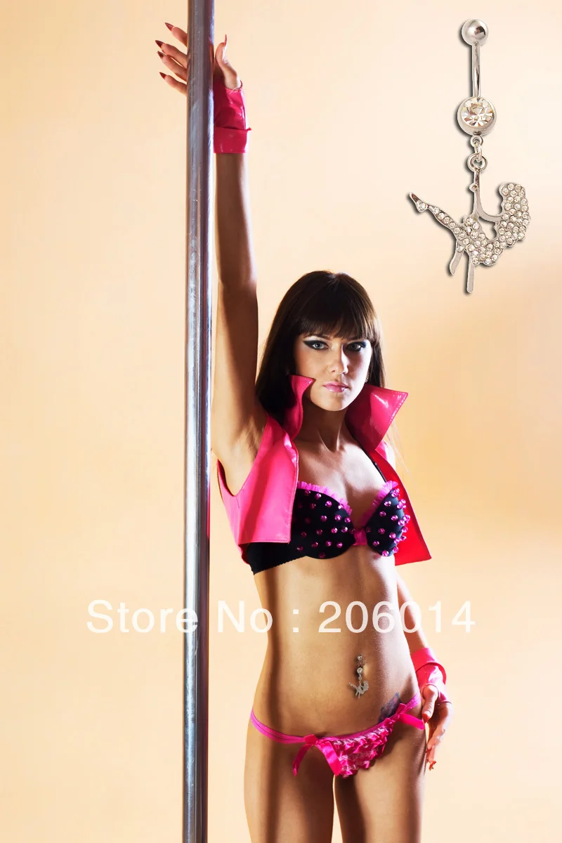 Оптовая продажа кольцо для пупка Девочка танца на шесте штанга ювелирное изделие