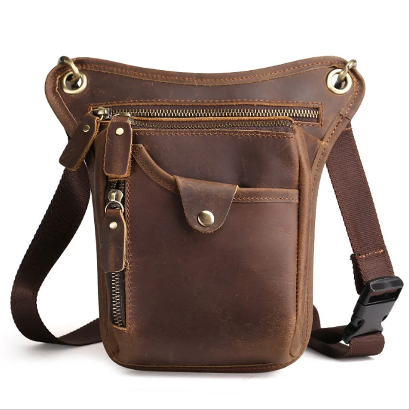 Забавная поясная сумка из воловьей кожи для мужчин винтажный мессенджер на плечо