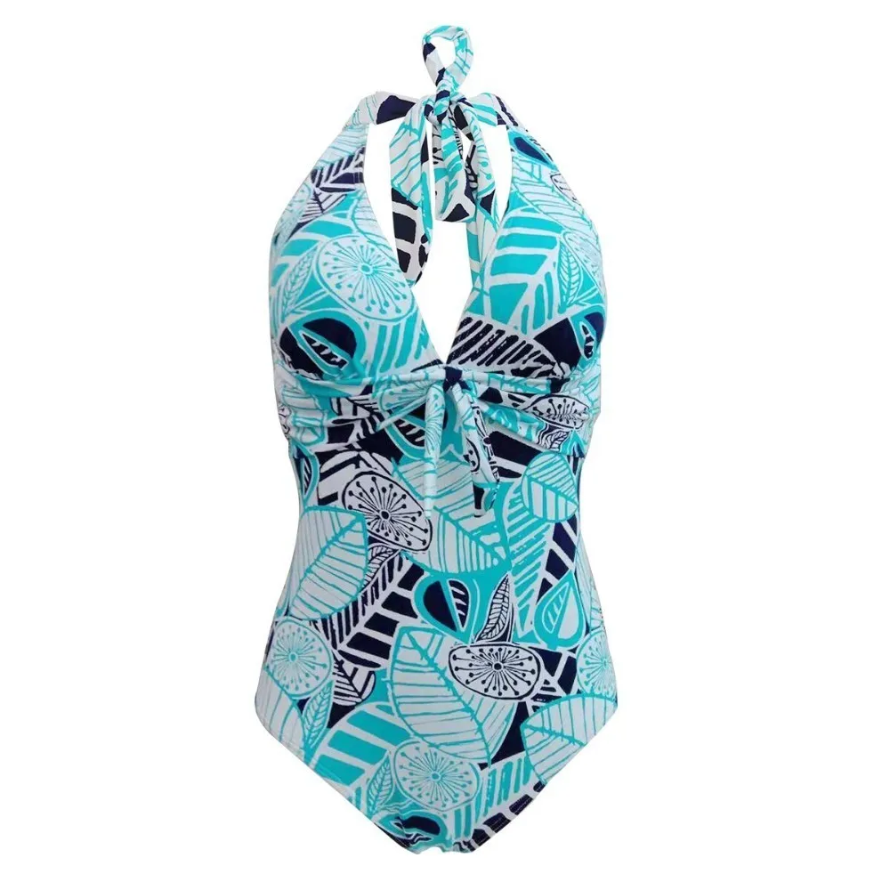 Слитный купальник женский бикини с принтом травы большие размеры купальный