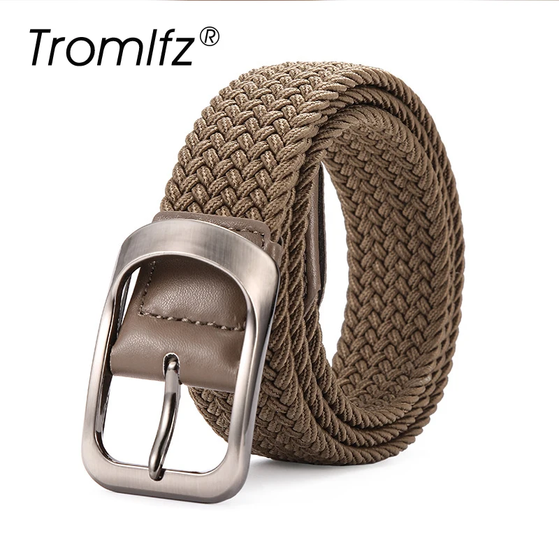 Tromlfz New Woven Stretch Men's Belt Knit Buckle Adjustable Ladies Canvas Casual 10 Colors | Аксессуары для одежды