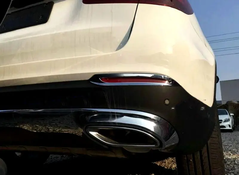 Серебристый ABS хром задний противотуманный светильник накладка 2 шт. для Mercedes Benz