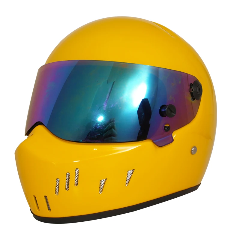 

Vcoros Glass Fiber Full Face Motocycle helmet with Original Visor Vintage motorbike helmet Man Women scooter helmet