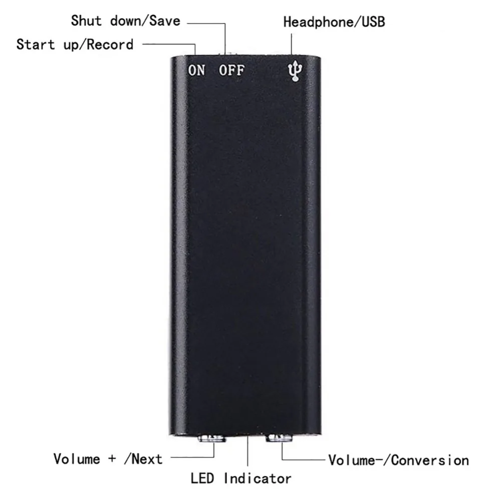 8G Мини цифровой Аудио Диктофон стерео MP3 музыкальный плеер USB флеш-накопитель 8 Гб